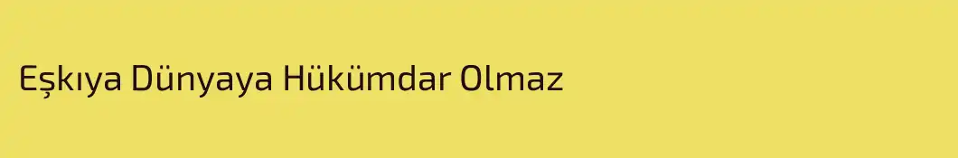 Eşkıya Dünyaya Hükümdar Olmaz